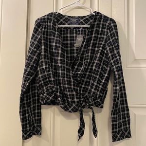 Abercrombie flannel tie top NWT